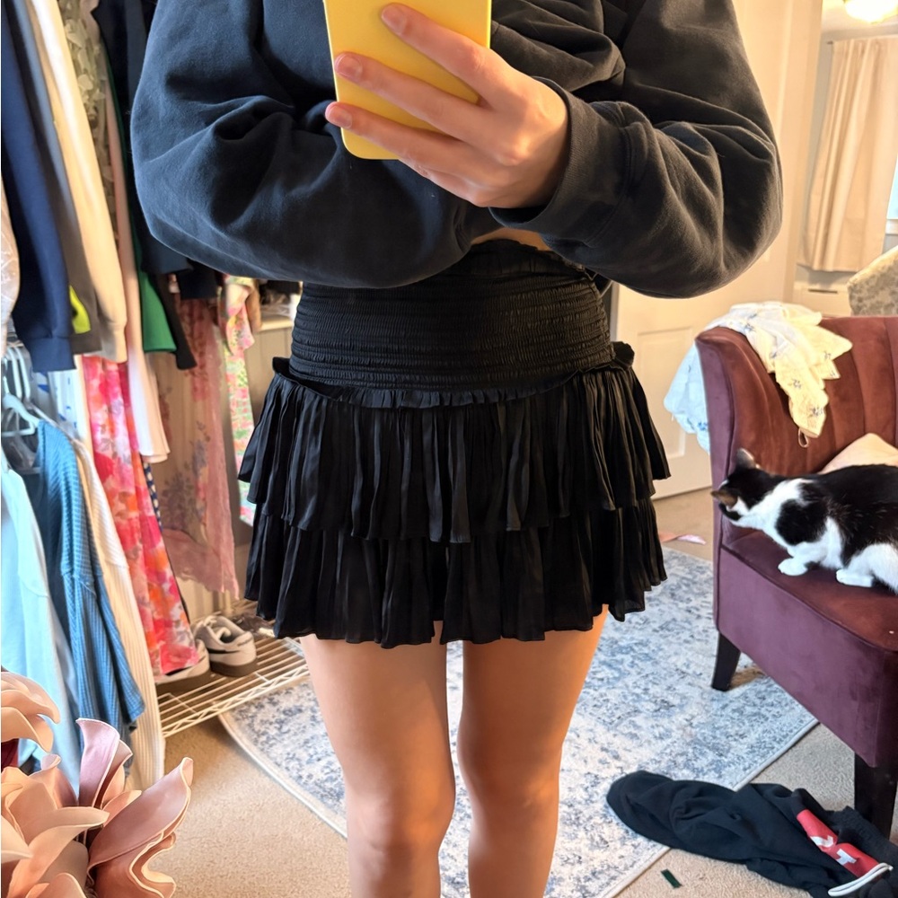 Elegant Black Tiered Skirt